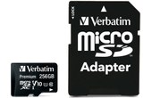 Carte microSDXC Verbatim Premium 256 Go avec adaptateur SD
