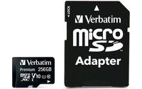Carte microSDXC Verbatim Premium 256 Go avec adaptateur SD