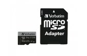 Carte microSDXC Verbatim Pro U3 512 Go avec adaptateur microSD, UHS-I, V30