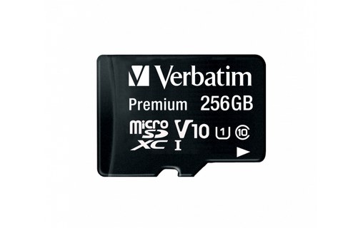 Carte microSDXC Verbatim Premium 256 Go avec adaptateur SD