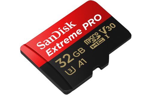 Carte microSDHC SanDisk Extreme Pro 32 Go avec adaptateur SD, UHS-I, V30