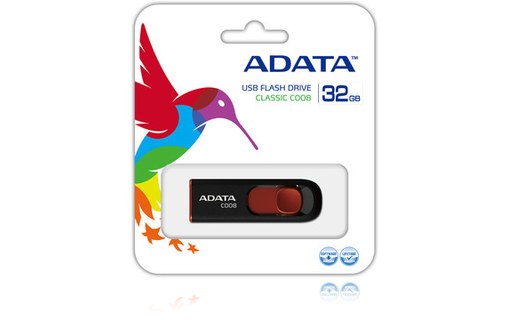 Clé USB ADATA C008 32 Go - Noir, Rouge - USB 2.0