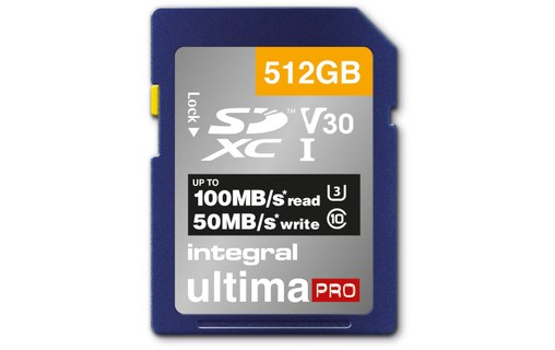 Carte SDXC Integral UltimaPro 512 Go, UHS-I, V30