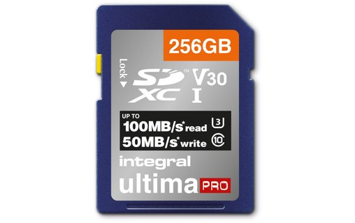 Carte SDXC Integral UltimaPro 256 Go, UHS-I, V30