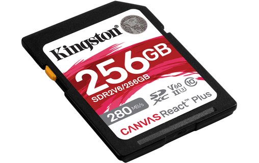 Carte SDXC Kingston Canvas React Plus 256 Go, UHS-II, V60