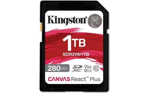 Carte SDXC Kingston Canvas React Plus 1 To, UHS-II, V60