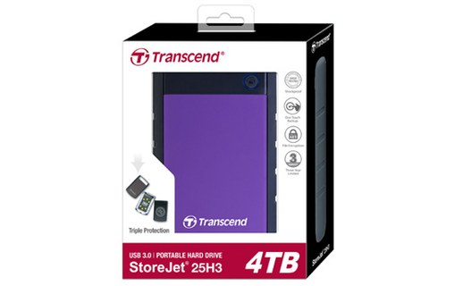 Transcend StoreJet 25H3 4 To - Violet - Disque dur externe