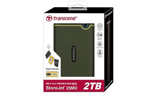 Transcend StoreJet 25M3 2 To - Vert - Disque dur externe