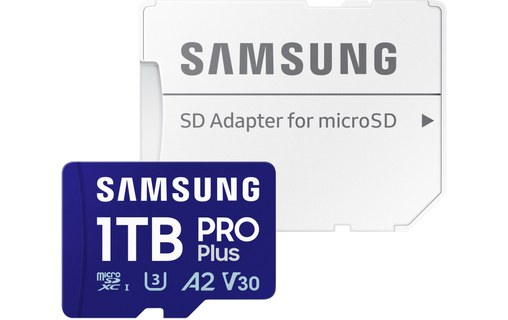 Carte microSDXC Samsung PRO Plus (2024) 1 To avec adaptateur SD, UHS-I, V30