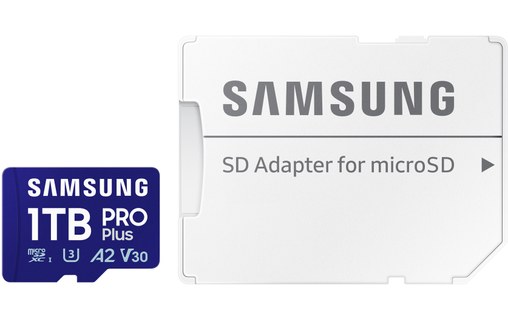 Carte microSDXC Samsung PRO Plus (2024) 1 To avec adaptateur SD, UHS-I, V30