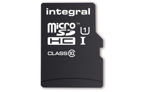 Carte microSDHC Integral INMSDH16G10-90SPTAB 16 Go avec adaptateur SD, UHS-I