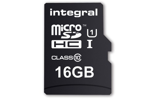 Carte microSDHC Integral INMSDH16G10-90SPTAB 16 Go avec adaptateur SD, UHS-I