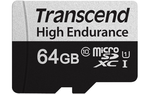 Carte microSDXC Transcend USD350V 64 Go avec adaptateur SD, NAND, V30