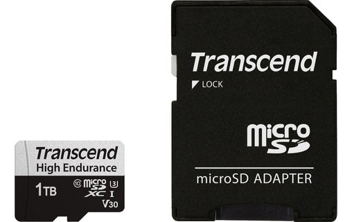 Carte microSDXC Transcend USD350V 1 To avec adaptateur SD, NAND, V30