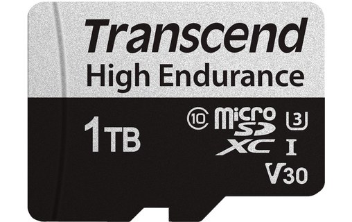 Carte microSDXC Transcend USD350V 1 To avec adaptateur SD, NAND, V30