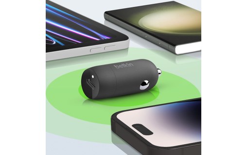 Belkin Chargeur Allume-cigare USB C Power Delivery 30W Certifié USB-IF Noir