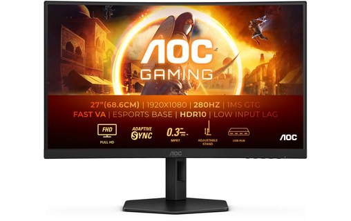 Écran Gaming Incurvé 27" AOC G4 C27G4ZXU - 280 Hz HDMI/DisplayPort