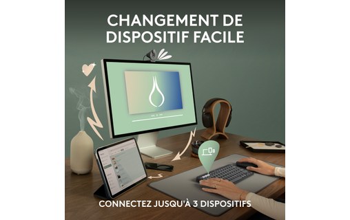 Clavier sans fil Logitech Pebble Keys 2 K380s - Gris anthracite