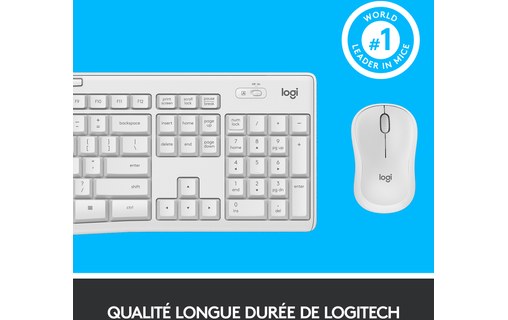 Clavier + Souris sans fil Logitech MK295 - Blanc