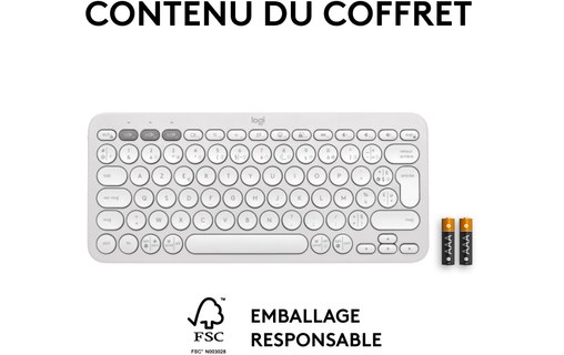 Clavier sans fil Logitech Pebble Keys 2 K380s - Blanc