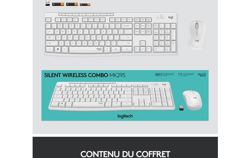 Clavier + Souris sans fil Logitech MK295 - Blanc