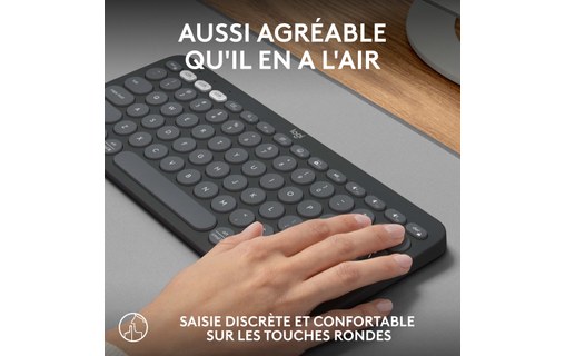 Clavier sans fil Logitech Pebble Keys 2 K380s - Gris anthracite