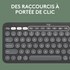 Clavier sans fil Logitech Pebble Keys 2 K380s - Gris anthracite