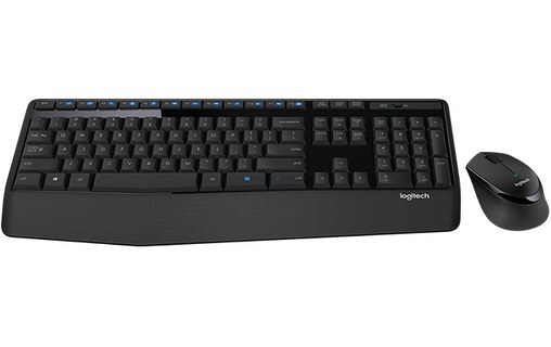 Clavier + Souris sans fil Logitech MK345 - Noir avec repose-poignets