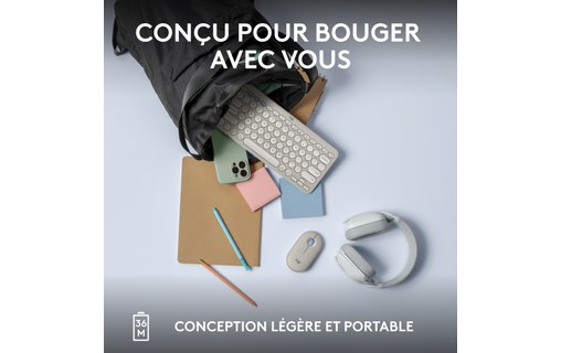 Clavier sans fil Logitech Pebble Keys 2 K380s - Blanc