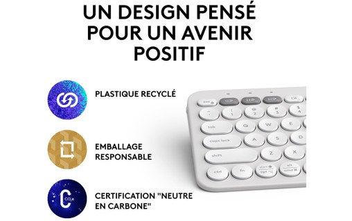 Clavier sans fil Logitech Pebble Keys 2 K380s - Blanc