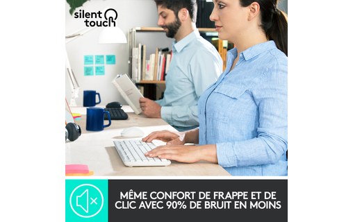 Clavier + Souris sans fil Logitech MK295 - Blanc
