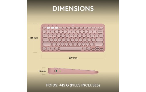 Clavier sans fil Logitech Pebble Keys 2 K380s - Rose