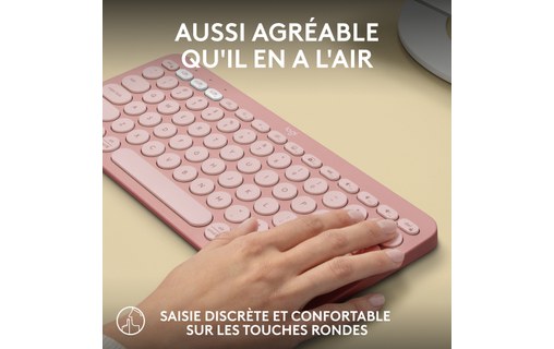Clavier sans fil Logitech Pebble Keys 2 K380s - Rose