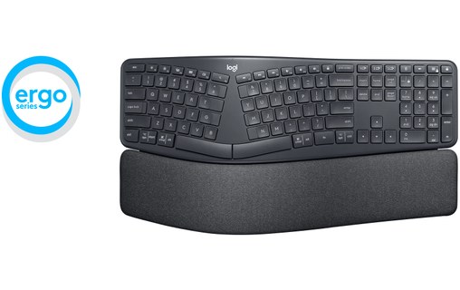 Clavier sans fil Logitech Ergo K860 - Gris anthracite avec repose-poignets