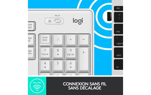 Clavier + Souris sans fil Logitech MK295 - Blanc