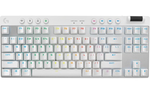 Clavier Gaming sans fil Logitech G PRO X TKL - Tactile - Blanc