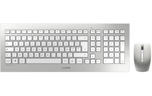 Clavier + Souris sans fil CHERRY DW 8000 - Argent, Blanc