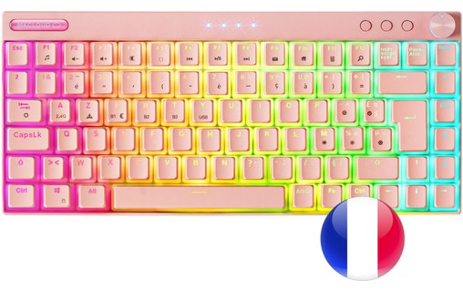 Clavier sans fil Mars Gaming MKCLOUD - Clicky - Rose