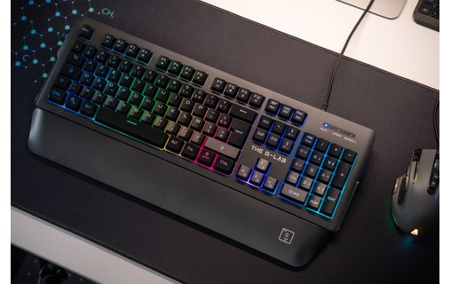 Clavier Gaming The G-Lab Keyz Palladium - Noir avec repose-poignets