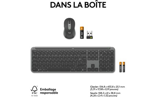 Clavier + Souris sans fil Logitech MK950 Signature Slim for Business
