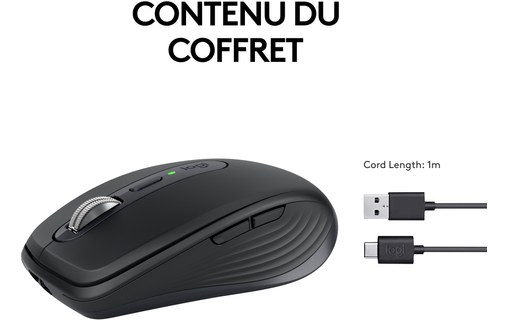 Souris sans fil Logitech MX Anywhere 3S - Graphite