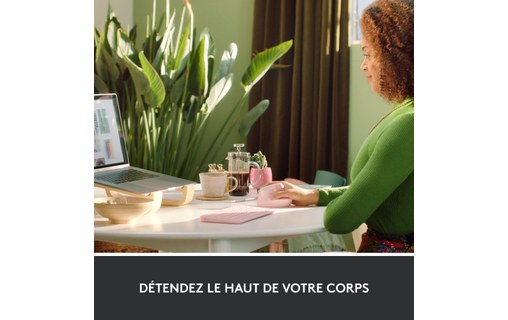 Souris sans fil Logitech Lift - Rose - Ergonomique, Verticale