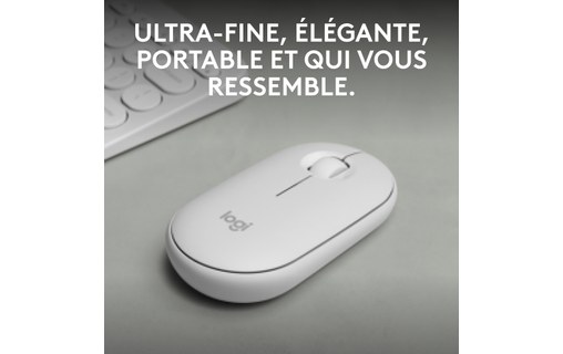Souris sans fil Logitech Pebble 2 M350s - Blanche