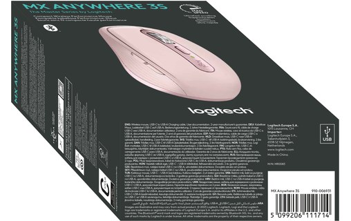 Souris sans fil Logitech MX Anywhere 3S - Rose