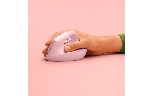 Souris sans fil Logitech Lift - Rose - Ergonomique, Verticale