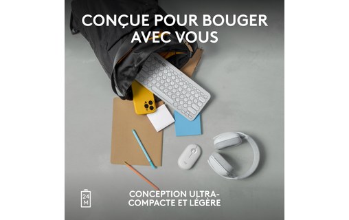 Souris sans fil Logitech Pebble 2 M350s - Blanche