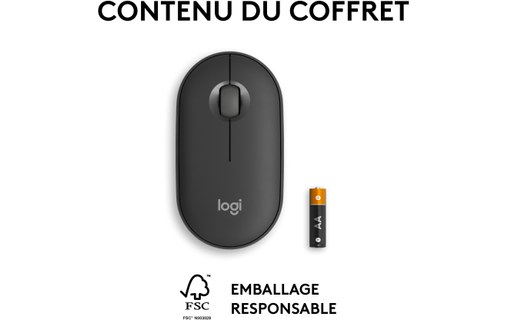Souris sans fil Logitech Pebble 2 M350s - Graphite