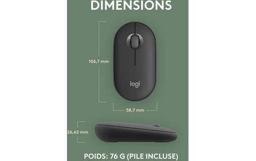 Souris sans fil Logitech Pebble 2 M350s - Graphite