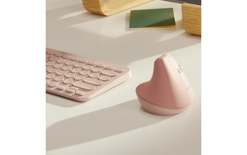 Souris sans fil Logitech Lift - Rose - Ergonomique, Verticale