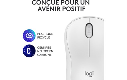 Souris sans fil Logitech M240 Silent - Blanche